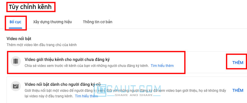 tao video gioi thieu kenh youtube