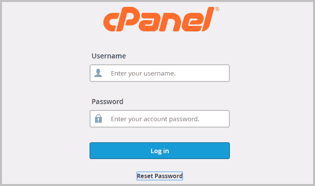 cPanel login