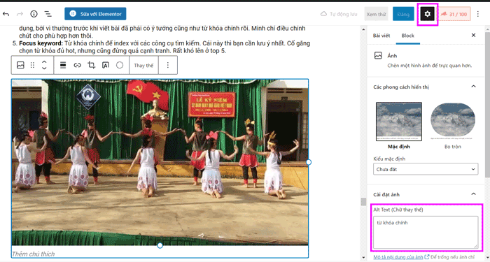 Cách khai báo thẻ Alt text trong wordpress