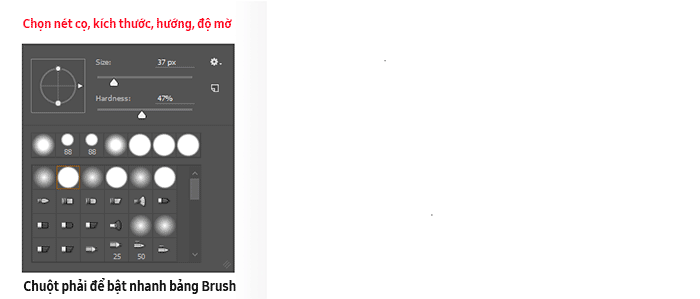 Brush tool right mouse photoshop