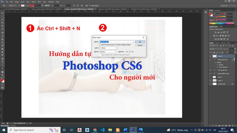 tạo layer mới trong photoshop